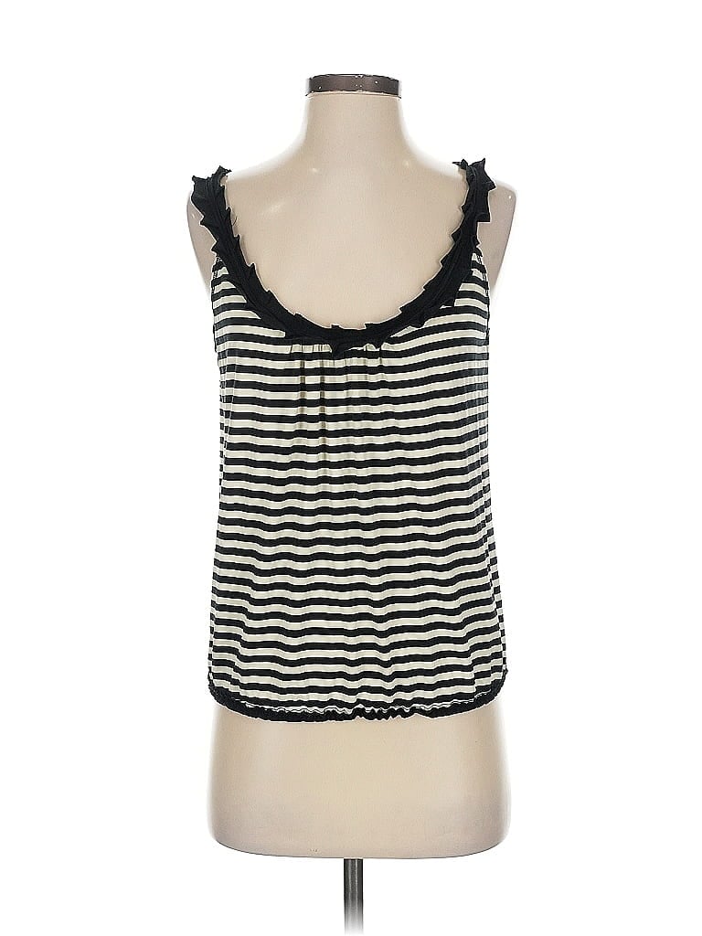 Pre-owned Max Studio Tank Top Black Ruffles Neckline Tops
