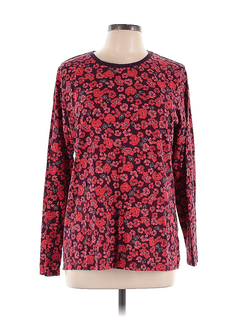 Lands' End 100% Cotton Red Long Sleeve T-Shirt Size L - 67% off | ThredUp