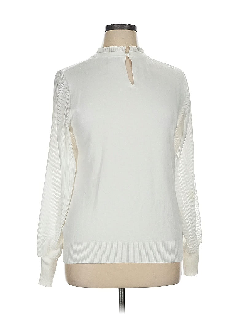 Pre-owned Sioni Long Sleeve Blouse In White