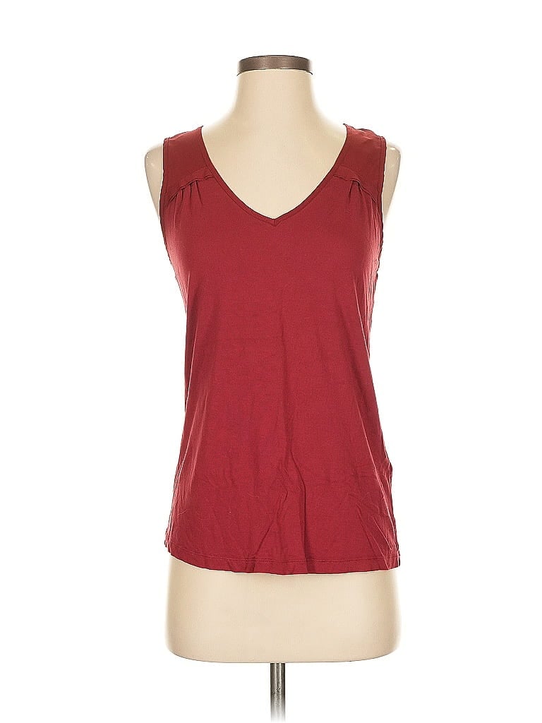 Pre-owned Banana Republic Sleeveless T-shirt In Burgundy