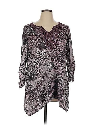 French Blu 3/4 Sleeve Blouse (view 1)