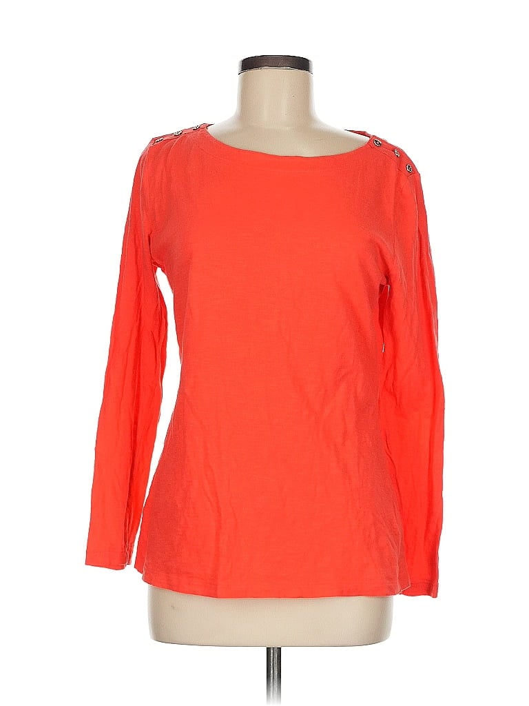 Pre-owned Banana Republic Long Sleeve Top Orange Boatneck Tops