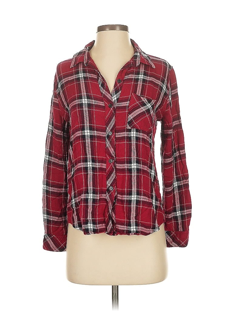 Pre-owned Rails Long Sleeve Button Down Shirt In Burgundy