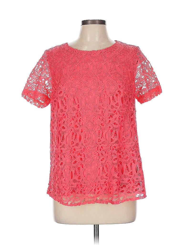 Pre-owned Jessica London Short Sleeve Blouse In Pink