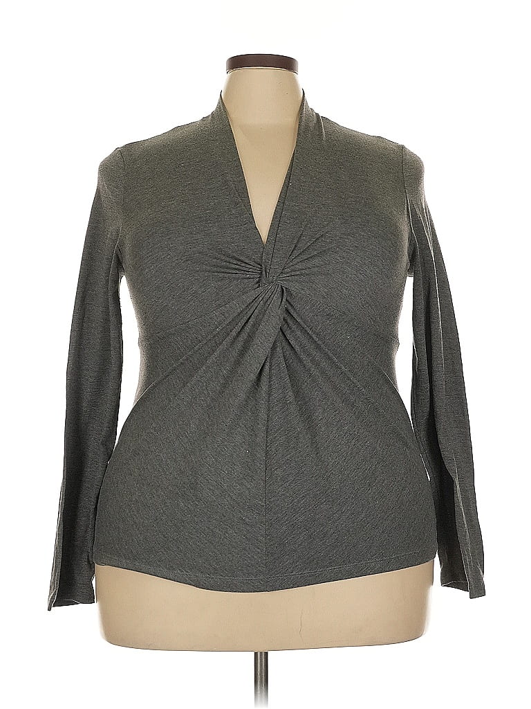 ECI Gray Long Sleeve Top Size XXL - photo 1