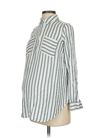Isabel Maternity Long Sleeve Button-Down Shirt (view 1)