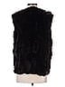 Adrienne Landau 100% Rabbit Fur Black Brown Faux Fur Vest Size M - photo 2