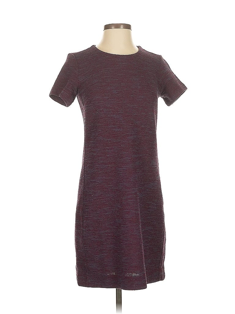 Pre-owned Ann Taylor Loft Outlet Casual Dress In Burgundy