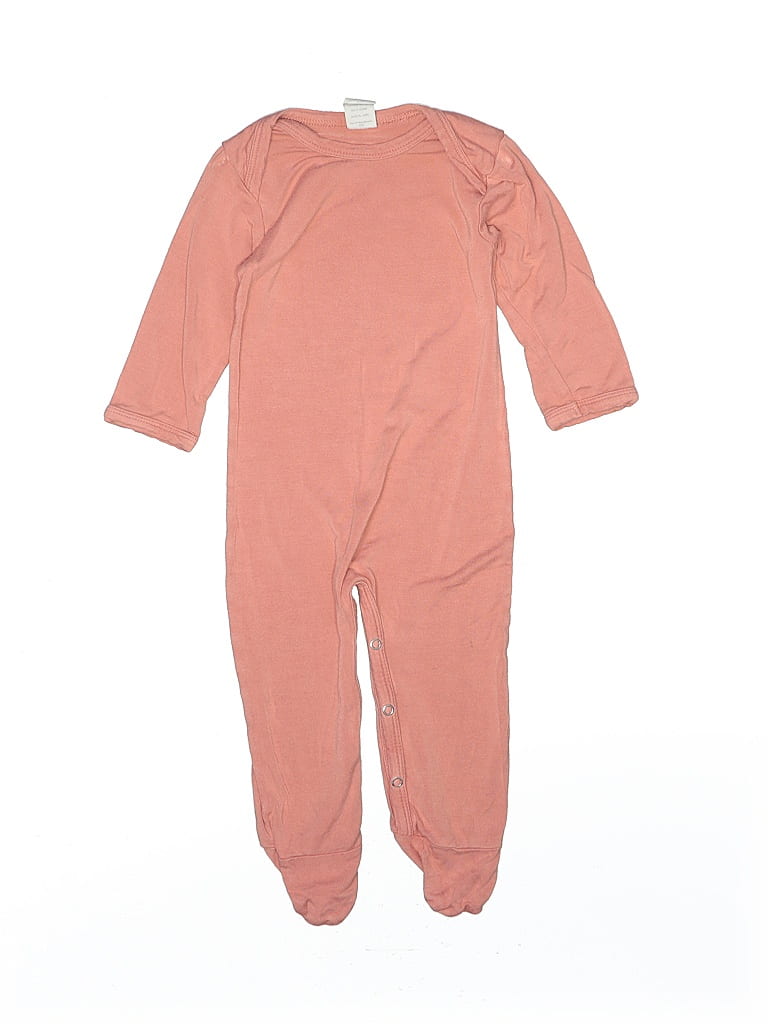 Kate Quinn Organics Solid Orange Pink Long Sleeve Outfit Size 6-9 mo - photo 1