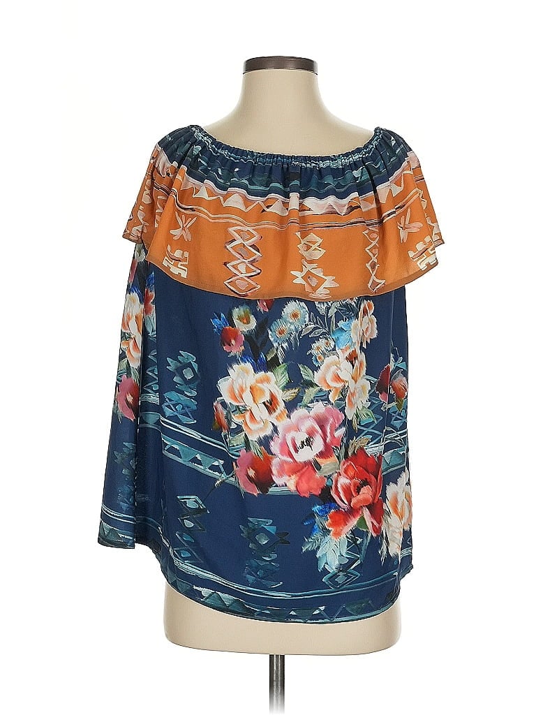 Pre-owned Isle By Melis Kozan 3/4 Sleeve Blouse In Blue