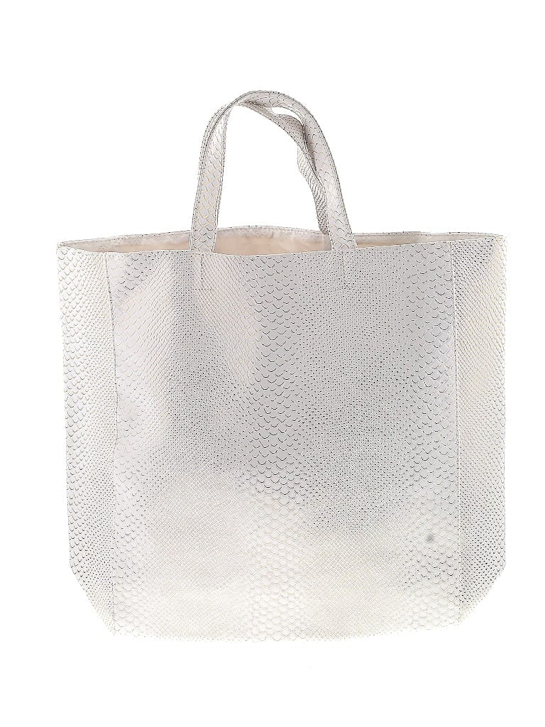 Assorted Brands 100% Polyurethane Metallic Silver White Tote One size - photo 1