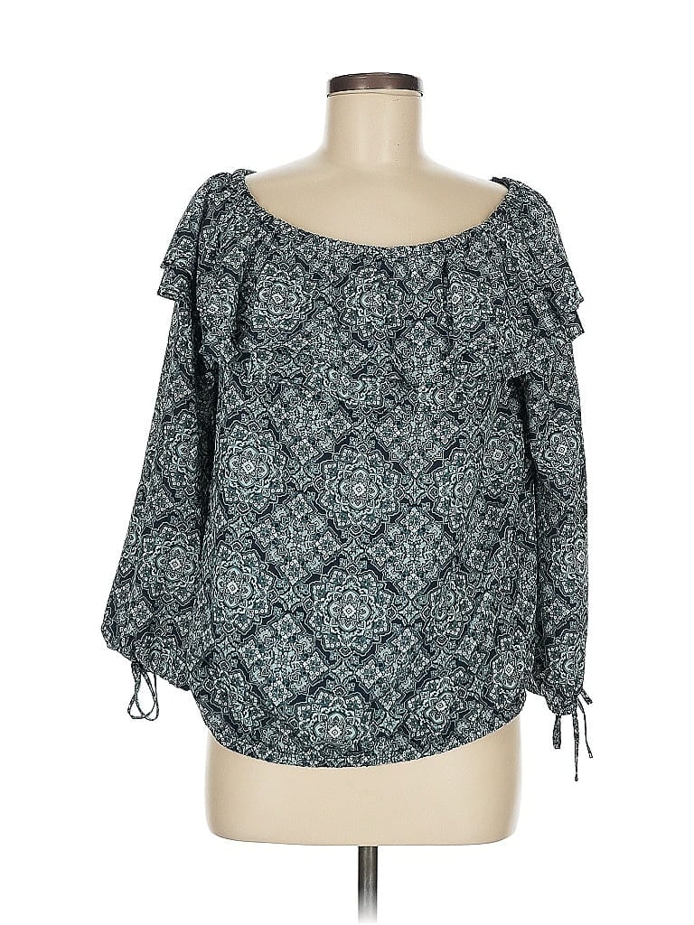 Pre-owned Michael Michael Kors 3/4 Sleeve Blouse In Blue