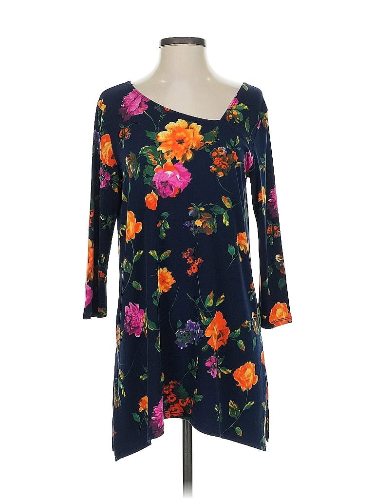 Pre-owned Clara Sun Woo 3/4 Sleeve Top Black Scoop Neck Tops