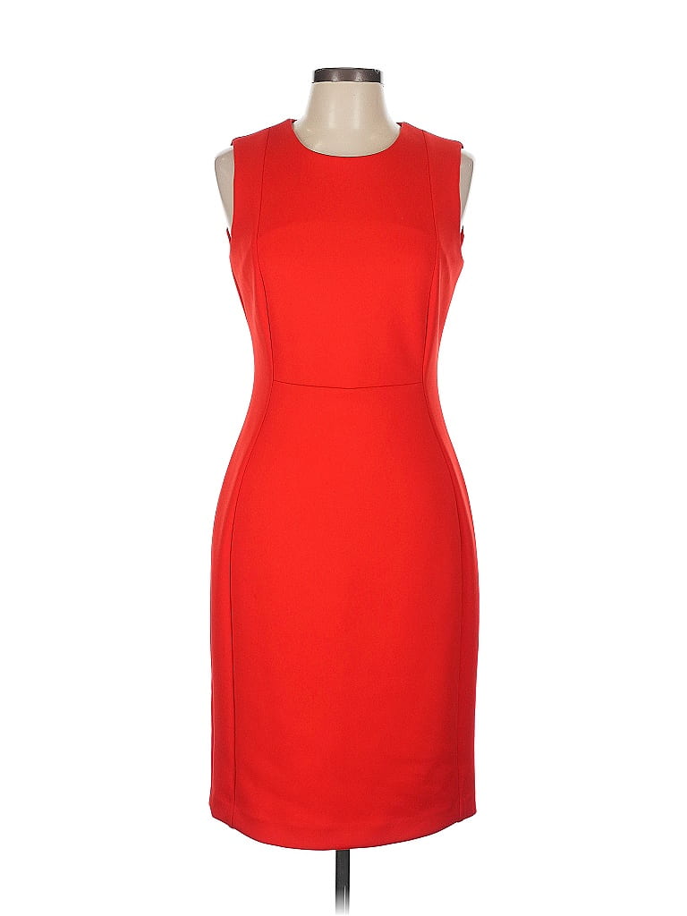 Calvin Klein Women's Bow Neck Dress Red Size 10