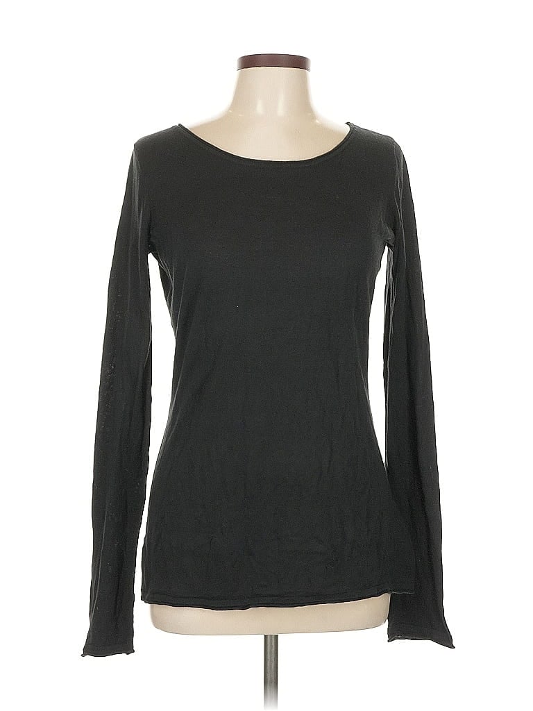 Pre-owned Express Outlet Long Sleeve Top Black Boatneck Tops
