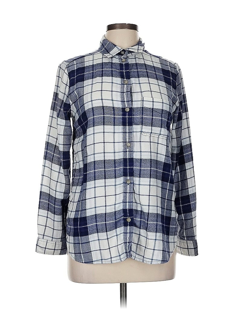 Pre-owned American Eagle Outfitters Long Sleeve Button Down Shirt In Blue