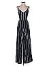 Laundry by Shelli Segal 100% Polyester Stripes Black Blue Jumpsuit Size 2 - photo 1