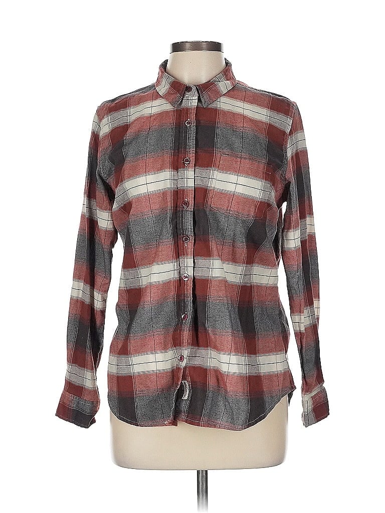 Pre-owned Weatherproof Long Sleeve Button Down Shirt In Burgundy