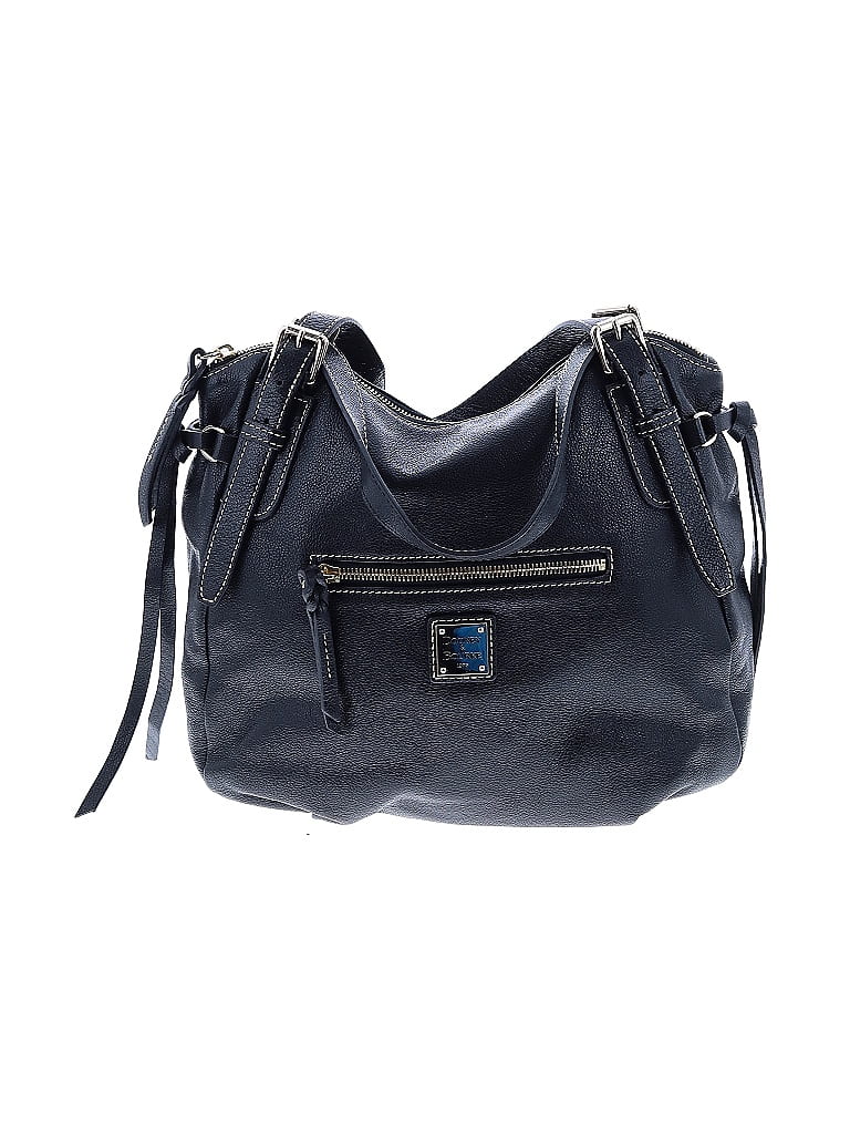 Dooney & Bourke 100% Leather Blue Black Leather Satchel One size - photo 1