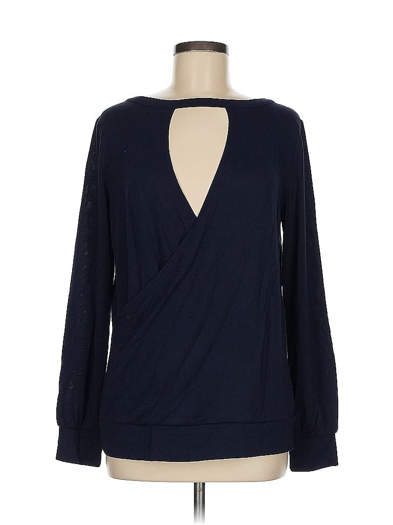Pre-owned Ann Taylor Loft Long Sleeve T-shirt In Blue