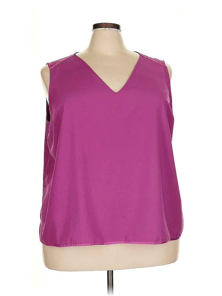 Pre-owned Lane Bryant Sleeveless Blouse In Purple