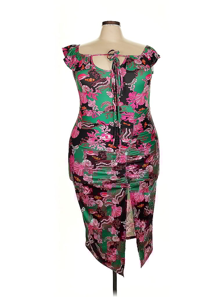 Pre-owned Shein Curve Cocktail Dress In Green