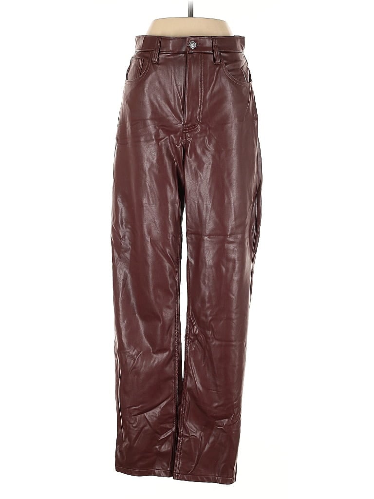 Pre-owned Abercrombie & Fitch Casual Pants In Burgundy