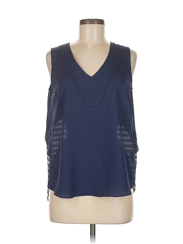 Pre-owned Neiman Marcus Sleeveless Blouse In Blue