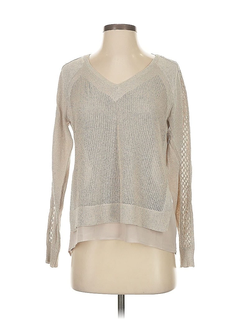Pre-owned Lucky Brand Pullover Sweater In Silver