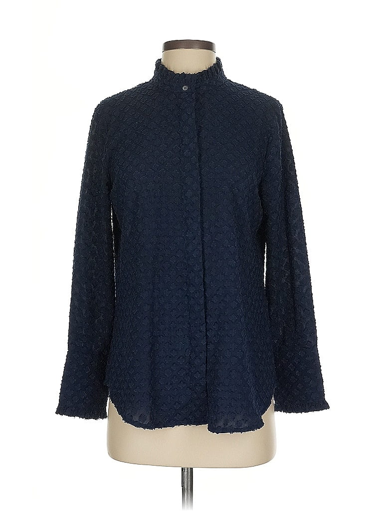 Pre-owned Banana Republic Long Sleeve Blouse In Blue