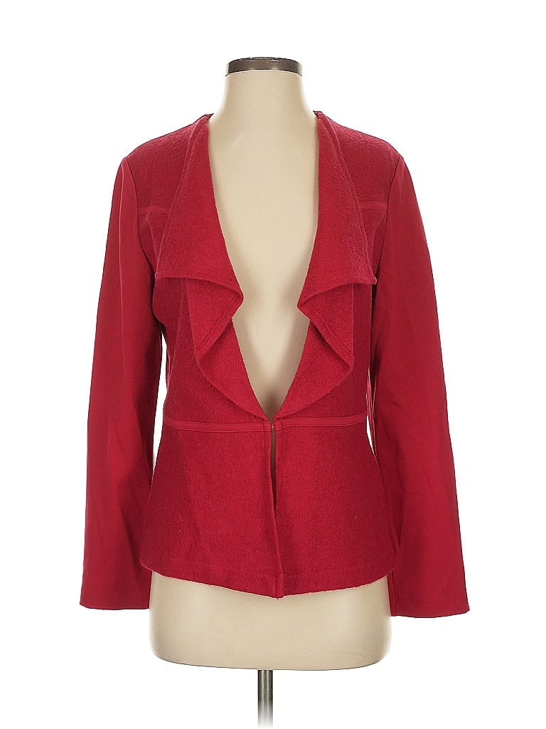 Pre-owned Chico's Wool Blazer Jacket In Red