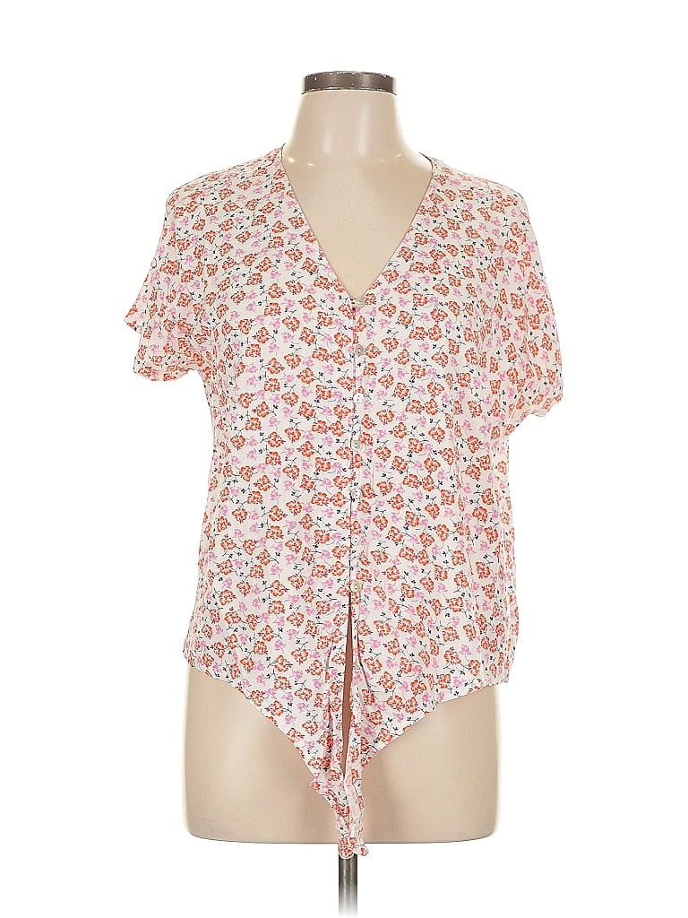 Pre-owned Jane And Delancey Short Sleeve Blouse In Pink