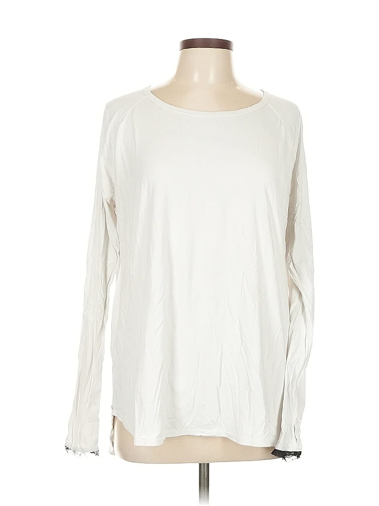 Pre-owned Alala Long Sleeve Top Ivory Boatneck Tops In White