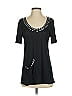 Aqua 100% Modal Black Short Sleeve Top Size XS - photo 1