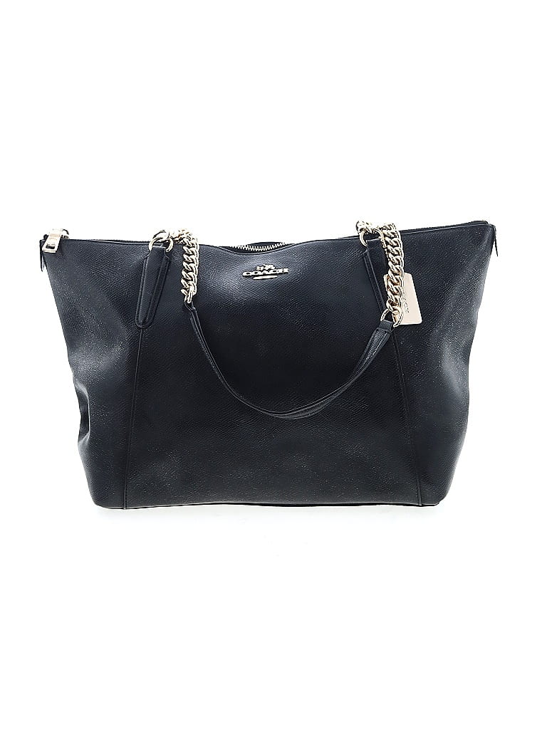 Coach 100% Leather Blue Black Leather Tote One size - photo 1
