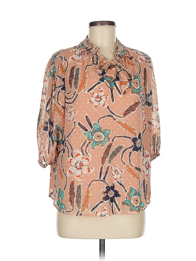 Pre-owned J By Joie 3/4 Sleeve Blouse In Brown