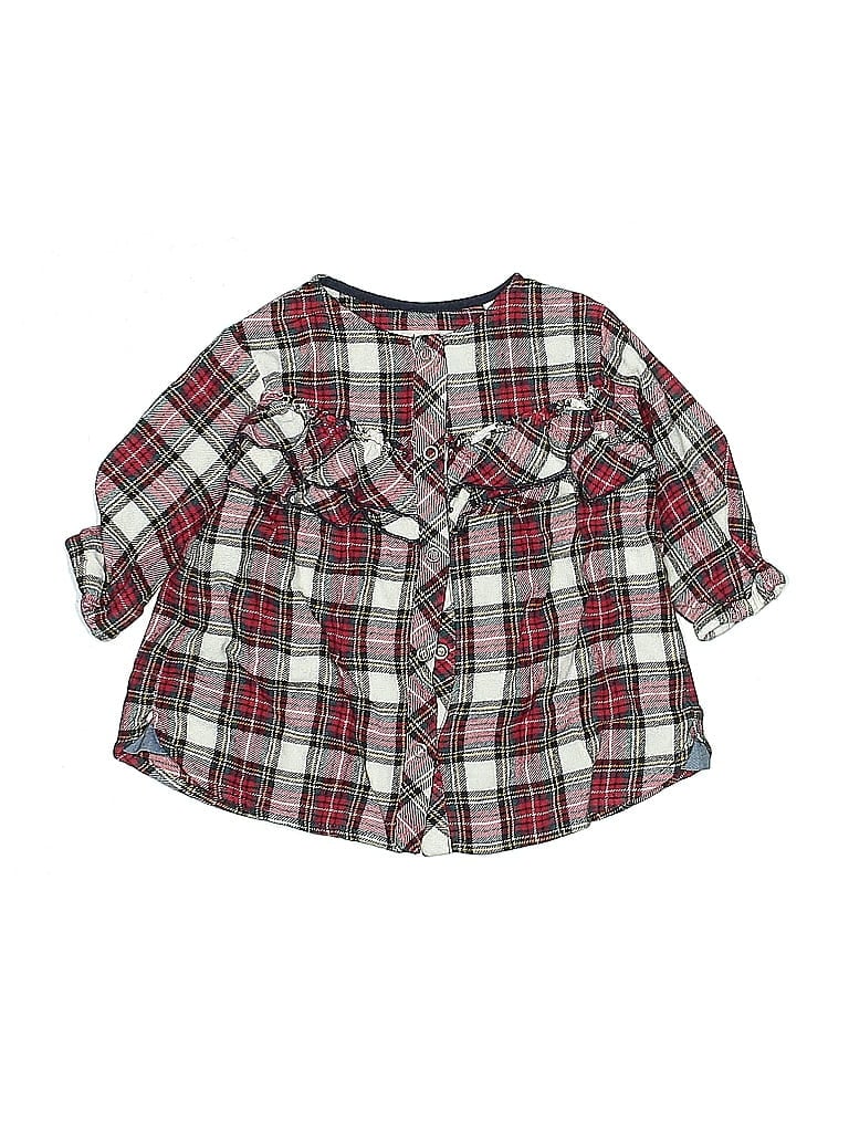 Zara Baby Plaid Red 3/4 Sleeve Blouse Size 6-9 mo - photo 1