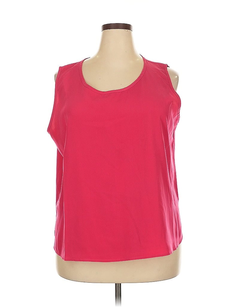 Pre-owned Susan Graver Sleeveless Blouse In Pink