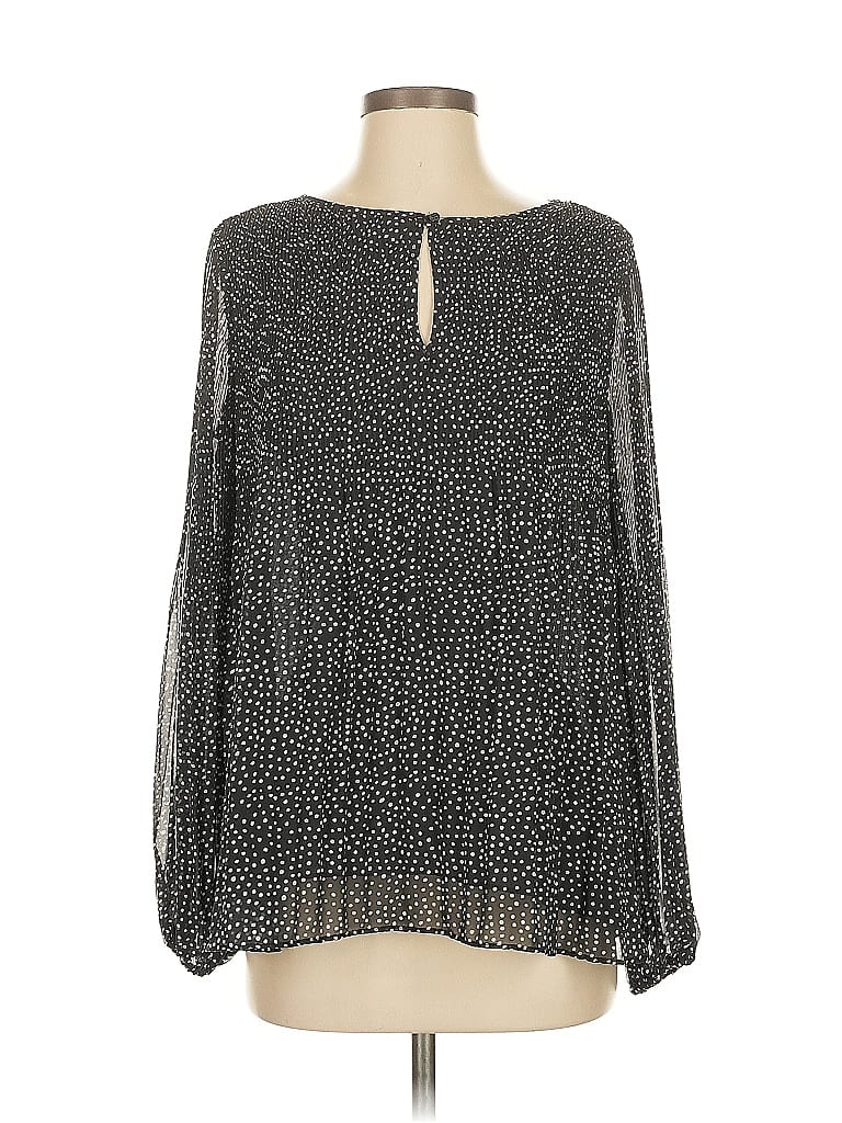 Pre-owned Max Studio Long Sleeve Blouse In Silver