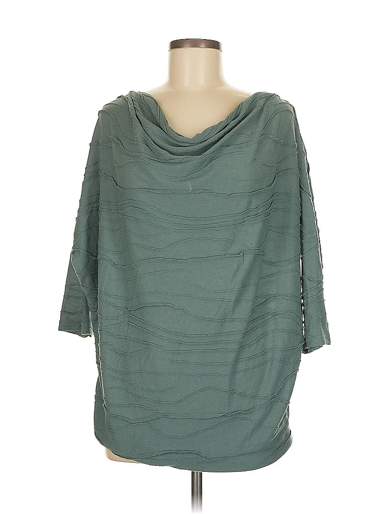 AUGUST SILK Pre-owned 3/4 Sleeve Top Green Cowl Neck Tops