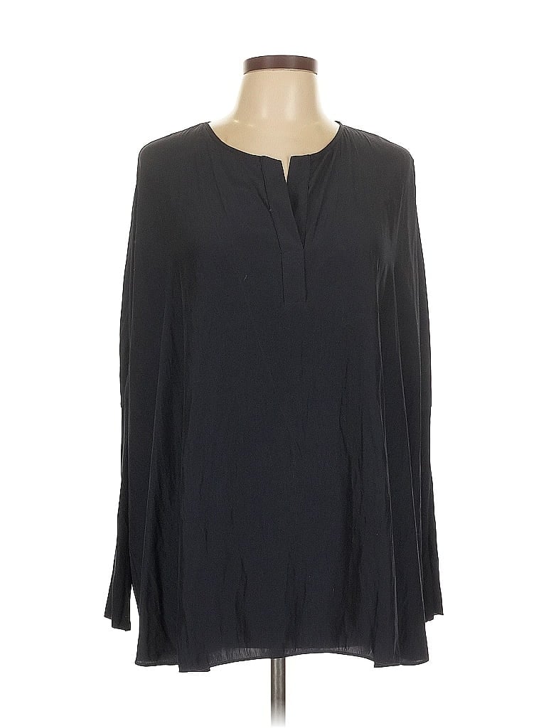 Pre-owned Lola And Sophie Long Sleeve Blouse In Black