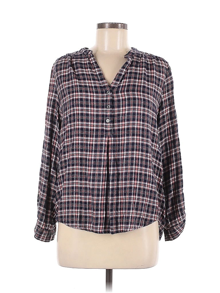 Pre-owned Soft Joie Long Sleeve Blouse In Gray