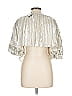 Express 100% Polyester Metallic Silver 3/4 Sleeve Blouse Size L - photo 2