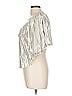 Express 100% Polyester Metallic Silver 3/4 Sleeve Blouse Size L - photo 5