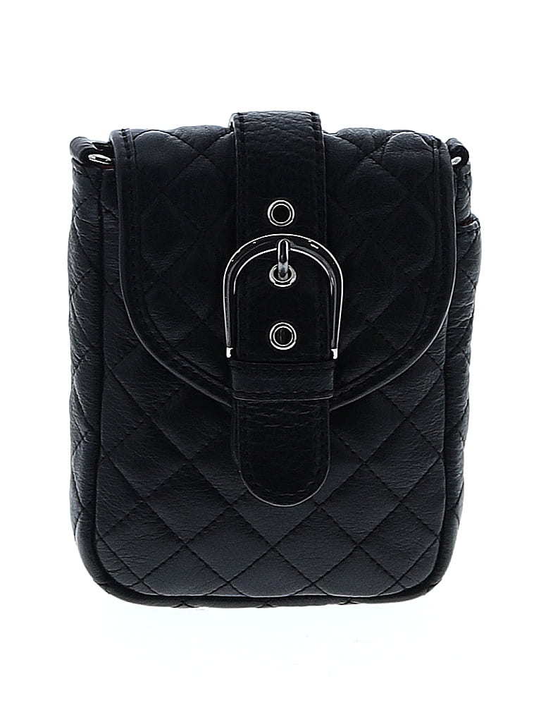 MAXX New York 100% Leather Solid Black Leather Crossbody Bag One size - photo 1