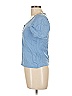 August Silk Blue Short Sleeve Top Size L - photo 5