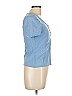 August Silk Blue Short Sleeve Top Size L - photo 4