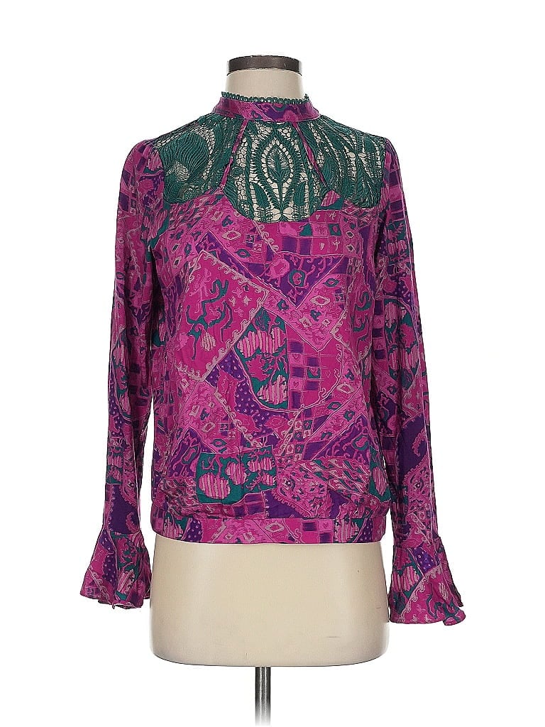 Tiny 100% Cotton Purple Long Sleeve Blouse Size S - photo 1