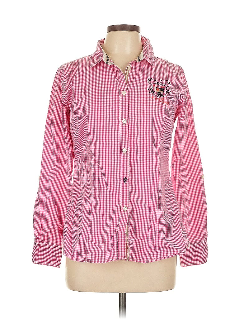 Pre-owned Assorted Brands Long Sleeve Button Down Shirt In Pink