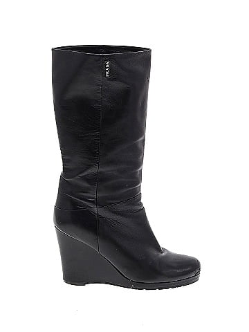 Prada Linea Rossa Leather Wedge Boots (view 1)
